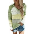 thumbnail image 1 of Long Chandail en Molleton Veste Femme Chandail Simple Décontracté Chandails en Molleton pour Femmes Tunique Veste Zippée Hauts Femmes Décontracté Automne Mode Chandail Patchwork Blouse Hauts Manches Longues Col en V à Capuche Vert XXXXXL, 1 of 5