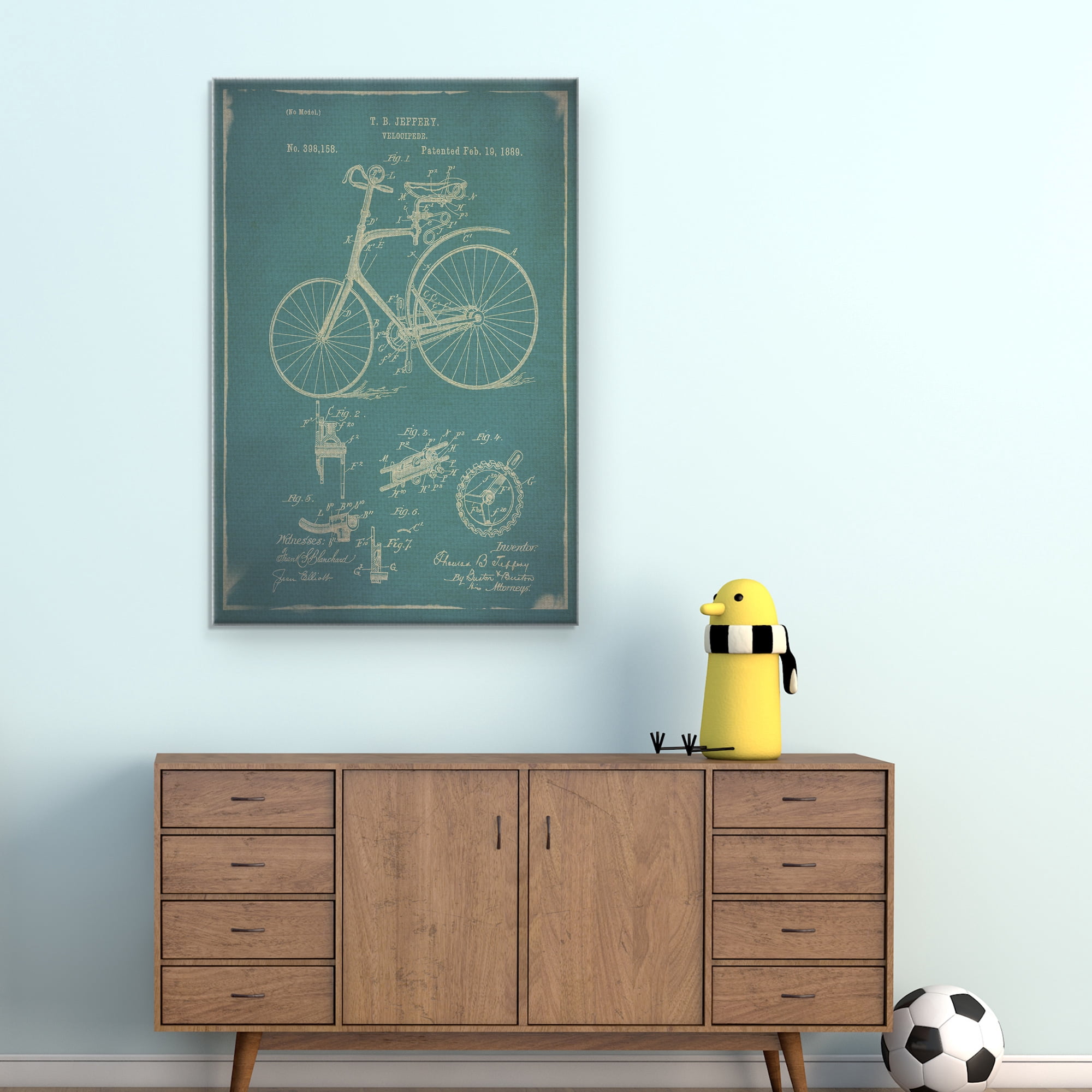 Masterpiece Art Gallery Velocipede I Schematic By GI ArtLab Canvas Art Print 24" x 36"