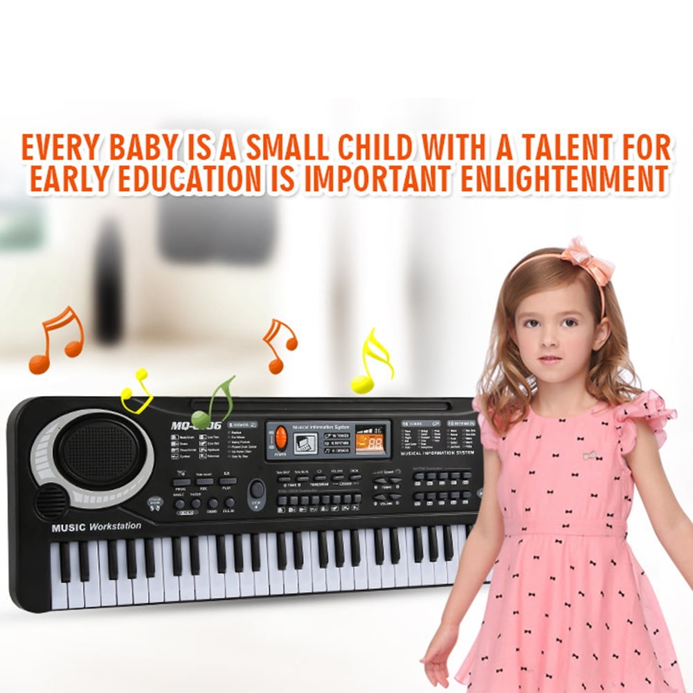 61-Key Digital Electric Piano Keyboard Portable Multi-Functional Keyboard with Microphone