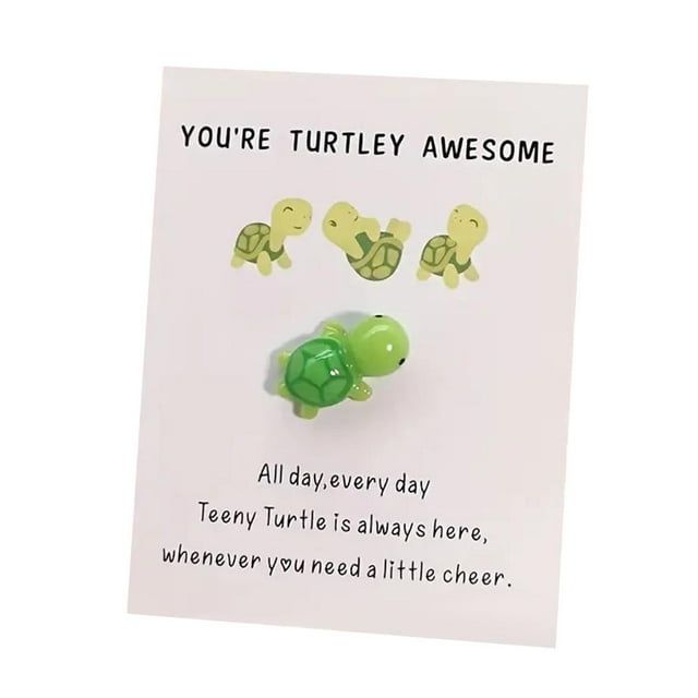 CTDWNT Pocket Turtle Hug & Cheer Up Card,Youre Turtley Awesome,Thank You Note Cards Greeting Card,Pocket Hug Token & Greeting Card for Friends Family