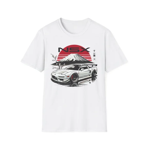Reprint Rare NSX T-Shirt JDM Supercar Mt Fuji Japanese Style Retro Classic Car Graphic Tee