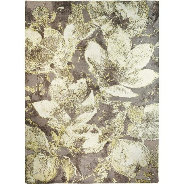 Homefires PMF-AH001E 5 x 7 ft. Magnolias In Bloom Indoor Area Rug, Gray