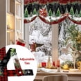 thumbnail image 3 of Tie Up Valance Curtain for Kitchen,Santa Claus Reindeer Cottage Rod Pocket Short Curtains Adjustable Tie-Up Shade Valances,Red Black Plaid Window Treatment for Bathroom Living Room Bedroom, 3 of 8