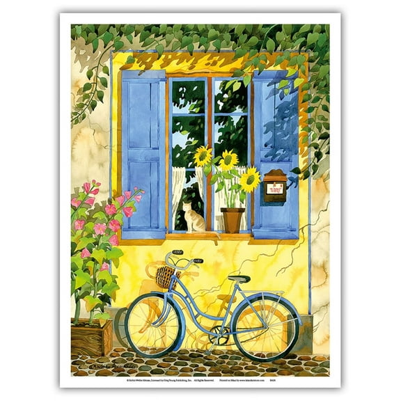 The French Bike - France - From an Original Watercolor Painting by Robin Wethe Altman - Master Art Print (Unframed) 9in x 12in