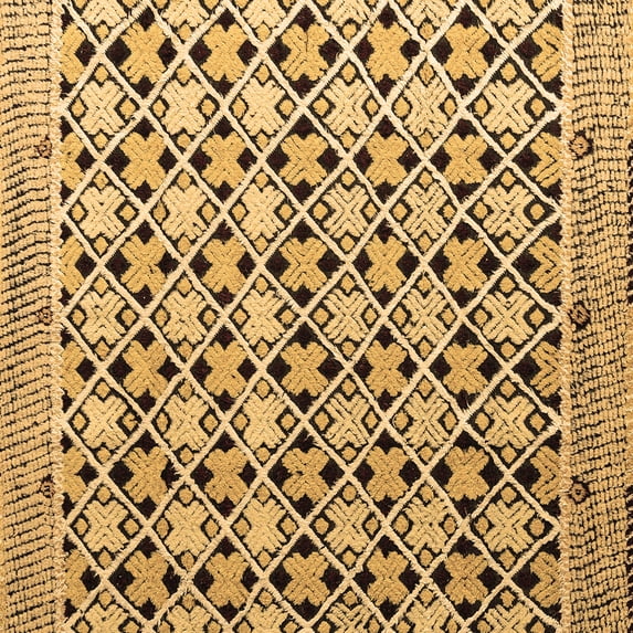 Ahgly Company Indoor Square Abstract Brown Modern Area Rugs, 8' Square
