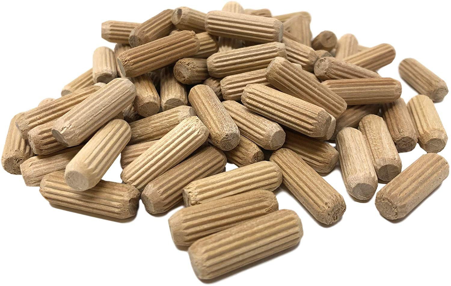 100 Pc Wooden Dowel Pins Wood Kiln Dried Fluted and Beveled made of Hardwood; 