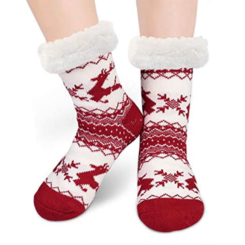 Boys Girls Cute Animal Slipper Socks Fuzzy Soft Warm Thick Fleece Lined ...