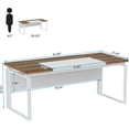thumbnail image 2 of Tribesigns 63-Inch Computer Desk, Oak Karo and White Home Office Desk with Sturdy Iron Legs, Modern Executive Writing Table for Workstation (Only Table), 2 of 5