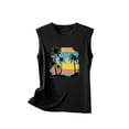 thumbnail image 4 of Summer Savings Clearance! Titcea Womens Tank Tops Palm Tree Printed Round Neck Sleeveless Graphic Tees Beach Holiday Travel Workout Tank Tops, 4 of 5