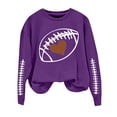 thumbnail image 4 of Womens Sweaters For Women Football Crew Neck Graphic Long Sleeve Tee Lightweight Breathable High Elasticity 95%Polyester+5%Elastane 1Pc Xl Fall Sweaters For Women, 4 of 4