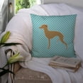 thumbnail image 3 of Carolines Treasures BB3714PW1414 Italian Greyhound Checkerboard Blue Fabric Decorative Pillow, 3 of 4