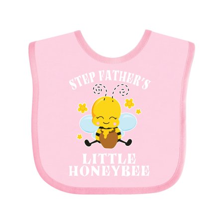 

Inktastic Cute Bee Step Father s Little Honeybee with Stars Gift Baby Boy or Baby Girl Bib