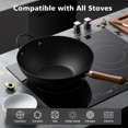 thumbnail image 4 of Sartén Wok Todlabe de Acero al Carbono Antiadherente de 33 cm con Tapa de Vidrio, 4 of 7