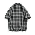 thumbnail image 6 of ZCFZJW Short Sleeve Shirts for Men Big and Tall Regular Fit Casual Plaid Button Down Shirt Mens Classic Fit Cotton Button Up Shirt with Pockets Black#03 M, 6 of 8