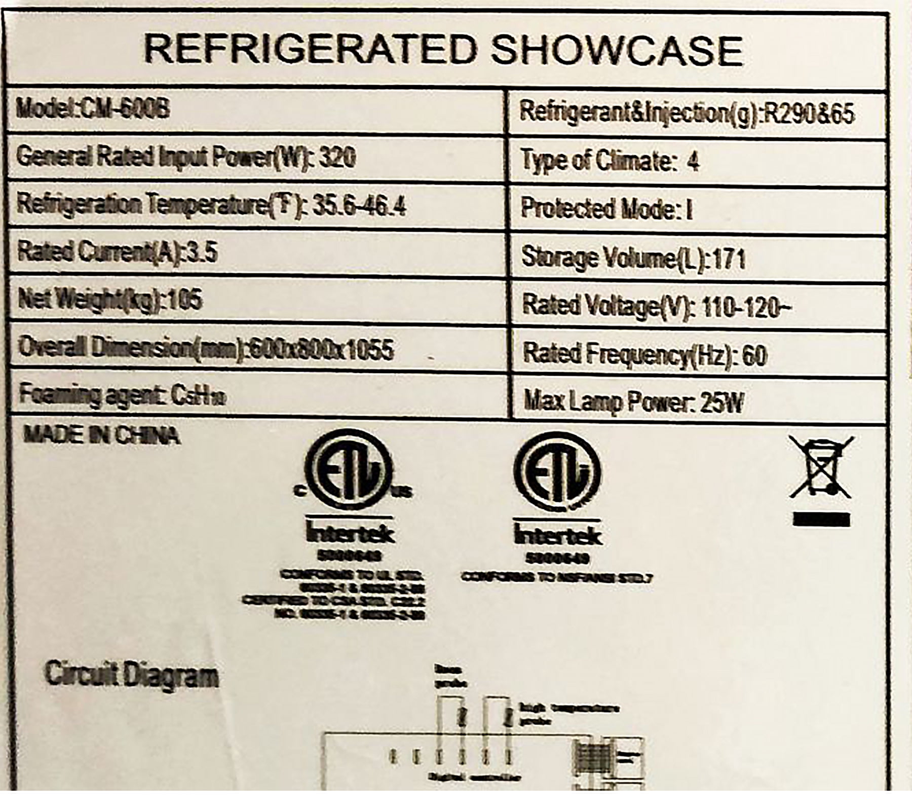 24" Luxury Commercial Refrigerated Bakery Display Case, Cake Showcase Refrigerator with LED Lighting, NSF Certified