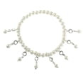 thumbnail image 7 of Pearl and Crystal Drop Ankle Bracelet Accented In Silver or Gold, 7 of 7