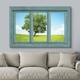 thumbnail image 3 of wall26 Canvas Print Wall Art Window View of Green Field with Lone Tree Nature Wilderness Photography Modern Art Rustic Scenic Colorful Ultra for Living Room, Bedroom, Office - 32"x48", 3 of 5