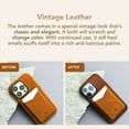 thumbnail image 4 of DONBOLSO Vintage Brown Leather iPhone 14 Wallet Case - MagSafe Compatible Protective Cover with Anti-Scratch Microfiber Lining - Size 14, 4 of 5