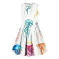 thumbnail image 5 of SGFCWSX Girls Sleeveless Dress Crew Neck A-Line Floral Print Summer Party Dresses for Kids Multicolor Size 9-10 Years, 5 of 6