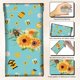 thumbnail image 3 of Estuche de cuero para gafas de sol, 2 unidades, portátil, delgado, con diseño de abeja y girasol, suave, para viaje, impermeable, con paño de limpieza, regalo, 3 of 9