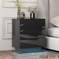 thumbnail image 6 of Yesfashion LED Nightstands Bedside Table, Night Stand With 3 Storage Drawers, LED Lights, Modern Bedside Table, Stylish Bedside End Side Table Furniture For Living Room Bedroom, 6 of 9