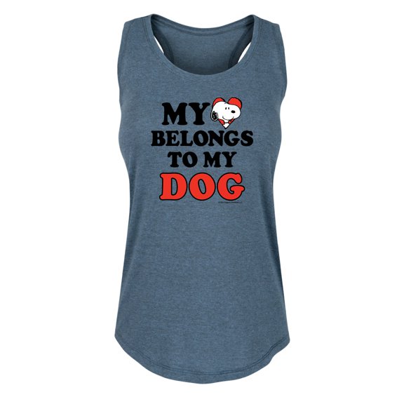 Peanuts - Heart Belongs Dog - Women's Racerback Tank