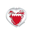 thumbnail image 1 of Manama Bahrain National Emblem Heart Mirror Travel Magnification Portable Handheld Pocket Makeup, 1 of 3