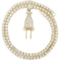 thumbnail image 6 of Charles Raymond Bling Bling Plug Hip Hop Pendant - Iced Out Look Luxury Wristwatch Covered with Crystal Clear Rhinestones - Iced Cuban Bracelet and Blinged Out Ring Gift Set - L0504CRN - 8 GOLD, 6 of 6