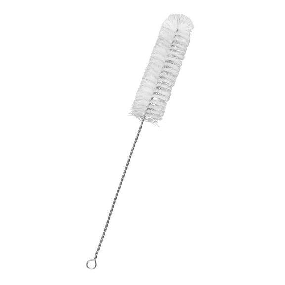Nylon Cleaning Brush with Fan-Shaped End, 15" - Twisted Stainless Steel Wire Handle - Ideal for 1.6" - 2" Diameter Glassware, Beakers, Test Tubes, Cylinders, Flasks, Cups, Jars, Vases - Eisco Labs
