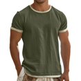 thumbnail image 3 of Cotton Linen T Shirts for Man Summer Casual Lightweight Breathable Short Sleeve Crewneck Loose Tshirts, 3 of 6