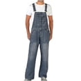 thumbnail image 2 of QATAINLAV Men's Denim Bib Overalls Solid Color Casual Wide Leg Jean Onesie Pants Adjustable Straps Workwear with Pockets, Light Blue, S, 2 of 7