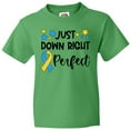 thumbnail image 3 of Inktastic Just Down RIght Perfect Down Syndrome Awareness Ribbon Youth T-Shirt, 3 of 5