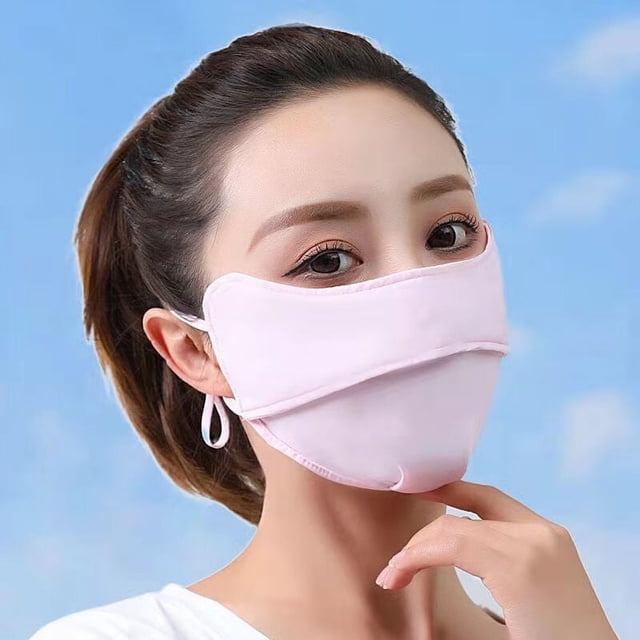 Máscara de protección solar para mujer, protección UV de verano, transpirable, protección ocular, ángulo de seda de hielo, máscara de protección solar, fresca, transpirable, seda de hielo