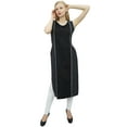 thumbnail image 4 of Phagun Ladies Solid Cotton Black Casual Sleeveless Indian Ethnic Kurta Kurti-22, 4 of 9