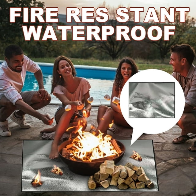 MesaSe Grill Brazier Fire Mat Outdoor Terrace Barbecue Fire Mat Rectangular Protection Mat Grill Accessories