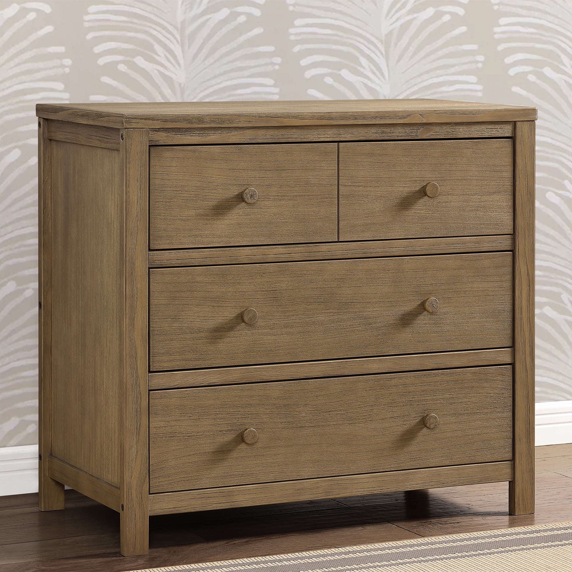 Delta Children Cambridge 3 Drawer Dresser with Interlocking Drawers, Rustic Acorn