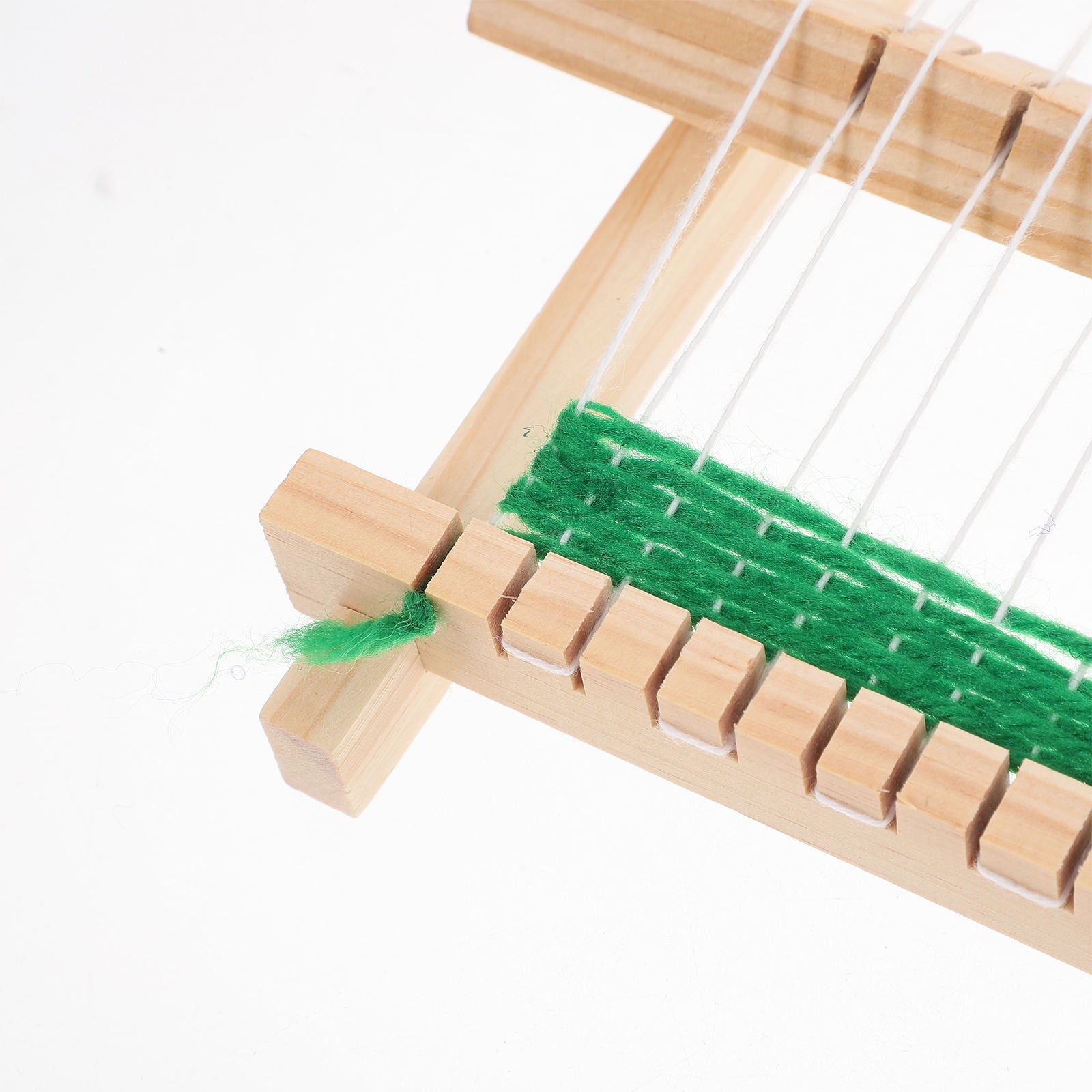 Masteelf 5 Sets DIY Weaving Loom Portable Handmade Knitting Machine Wooden Frame Craft Weaving Tool for Yarn and Bracelet Creative Weaving Toy