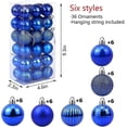 thumbnail image 2 of Bola de Navidad Bola de decoración de árbol de Navidad inastillable Adornos de bolas de Navidad Bola de decoración de fiesta de boda de vacaciones 1,6 "(4 cm) Juego de 36 piezas (azul, 2 of 4