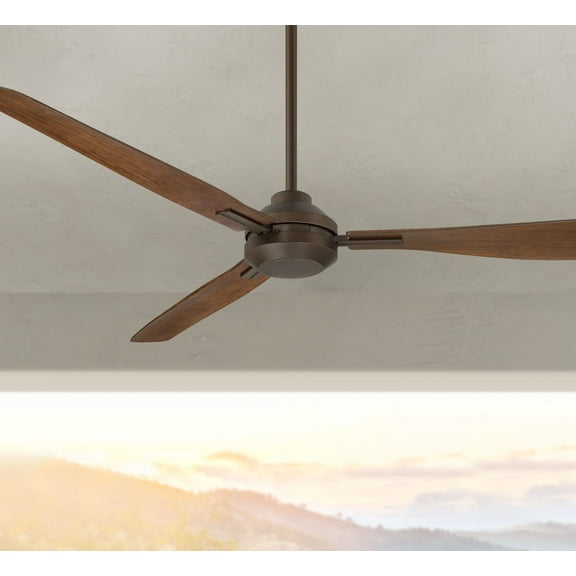 56" Casa Vieja Sol Bronze and Dark Walnut Ceiling Fan with Remote