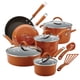 thumbnail image 1 of Rachael Ray Cucina - Batería de cocina antiadherente, porcelana dura, 12 piezas, Anaranjado Calabaza, 1 of 5