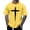 Yellow, variant on Men's Quick-Dry Cross Graphic T-Shirt with Short Sleeve, 4-Way Stretch Athletic Workout Tee, Polyester-Spandex Fabric Yellow