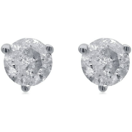 1/2 Carat T.W. Round Diamond 14kt White Gold Martini Stud Earrings with Gift Box, IGL Certified