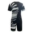 thumbnail image 3 of MAWCLOS Pyjama pour Homme Deux Pièces Tenue d'Intérieur Ensemble de Pyjama à Manches Courtes Taille Élastique Rue 2 Pcs Survêtement #3 2TG, 3 of 4