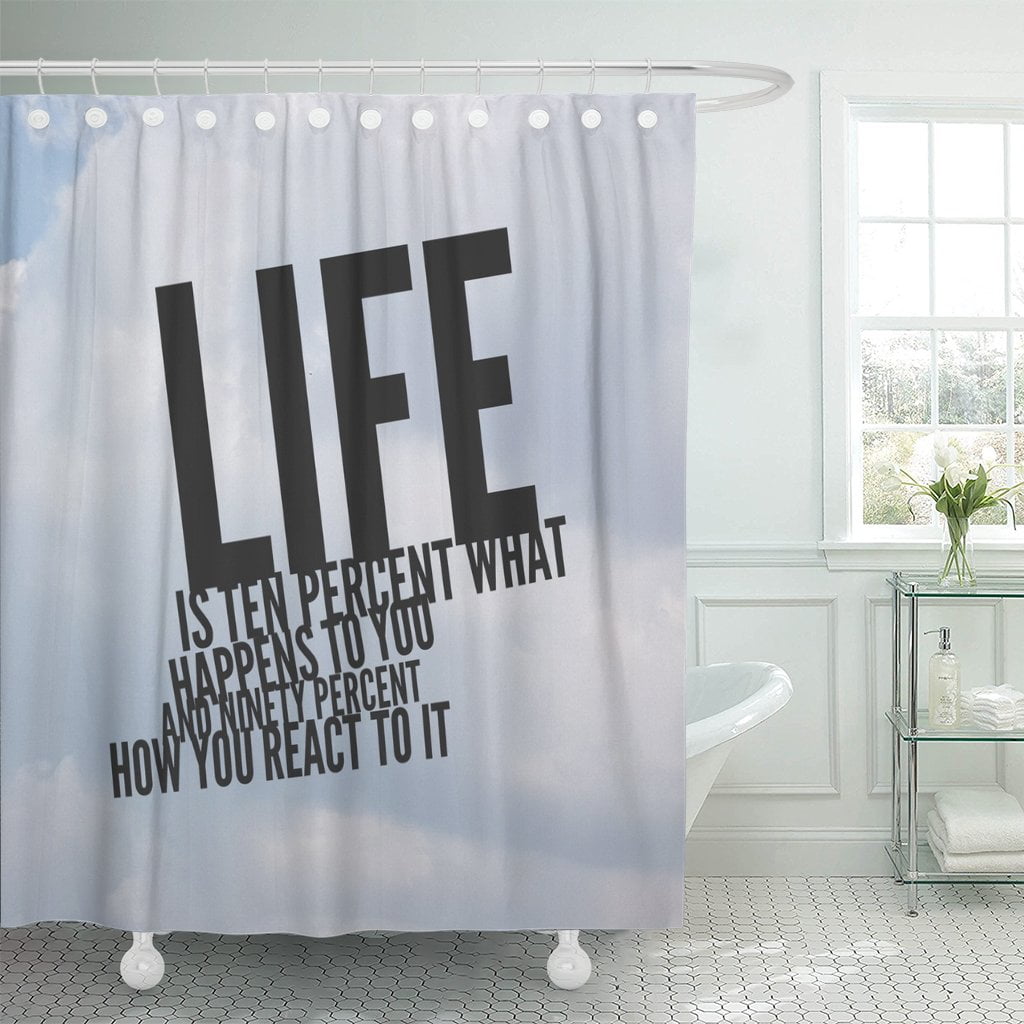 PKNMT Quote on Life Best Inspirational and Motivational Sayings About Polyester Shower Curtain