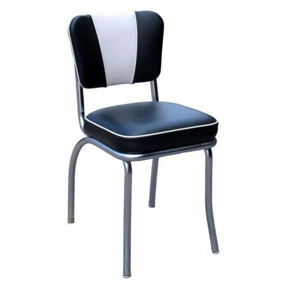 Richardson Seating Retro Diner Side Chair-Color:Green/White,Seat Type:Box Seat