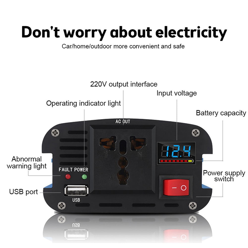POMOI11 WMY-240129625 2000-Watt Continuous Pure Sine Wave Power Inverter, 2 AC Sockets for Car