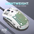 thumbnail image 3 of ZIYOU LANG M5 Honeycomb Ergonomic Design Optical Wired Gaming Mouse, White, 3 of 9