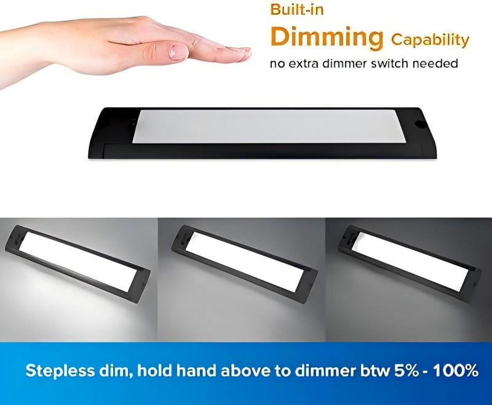 Dream Lighting 8.6" Sweep Sensor LED Under Cabinet Light,for RV Camper Kitchen Closet,Black Shell,Bright White
