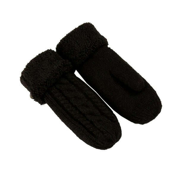 Women Winter Mittens Gloves Warm Fleece Lining Knit Mittens Gloves Cozy Thick Crochet Cable Knit Gloves for Women Girls