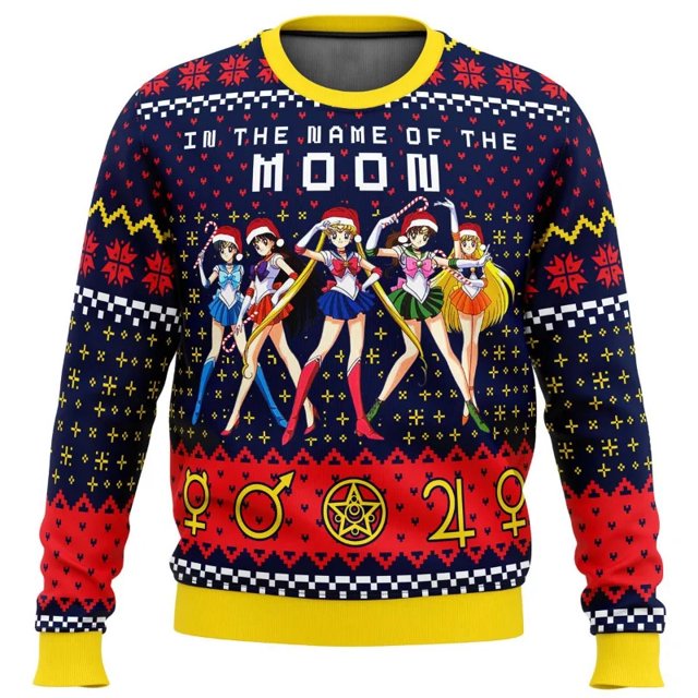 Sweat à capuche à col rond, nouvelle série de noël 3D, Anime Sailor Moon Blade, pull d'imitation imprimé, tricoté décoratif, nécessaire quotidien